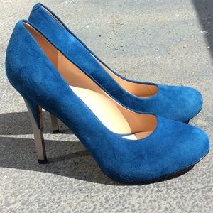 Guess by Marciano Blue Suede Pumps Size 6.5